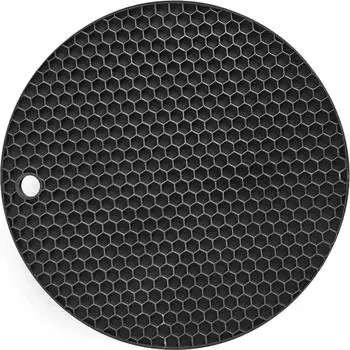 Подставка под горячее 180x180x7 мм, силикон, цвет чёрный