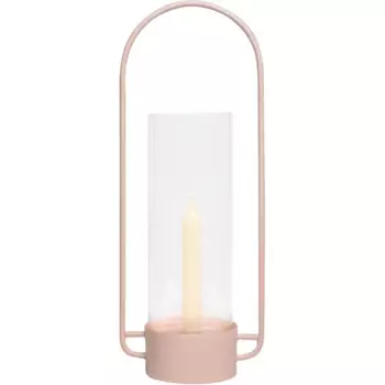 Подсвечник 1 свеча металл 9x37 см цвет розовый