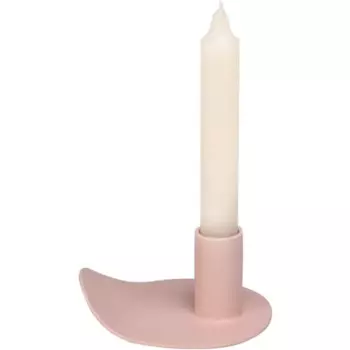 Подсвечник 1 свеча металл 9x4.8 см цвет розовый
