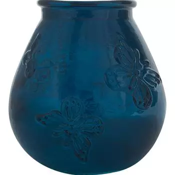 Подсвечник «Бабочки», цвет прозрачный тёмно-синий