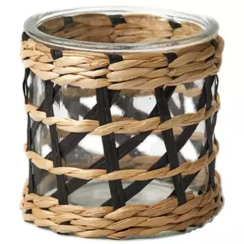 Подсвечник KB31-5989 стекло цвет черно-бежевый