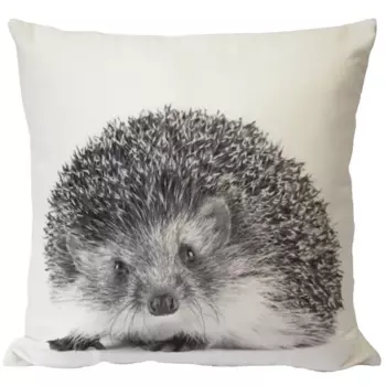 Подушка декоративная Еж 40x40 см бархат, цвет черно-белый