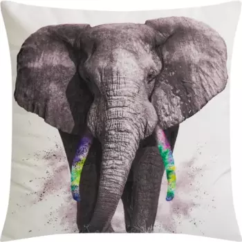 Подушка декоративная Слон 40x40 см цвет черно-белый