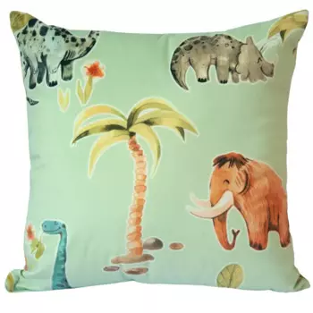 Подушка Динозавры 40x40 см цвет зеленый