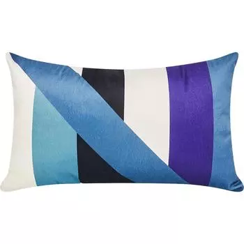 Подушка Геометрия 30х50 Бархат Синяя