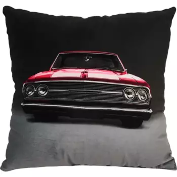 Подушка Машина 40x40 см цвет черно-розовый