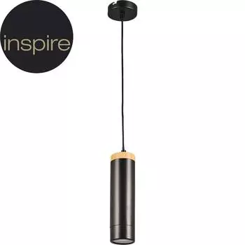 Подвесной светильник деревянный Inspire Minaki 1xGU10x42 Вт металл/дерево цвет черный матовый