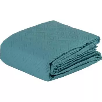 Покрывало Aqua 2, 220x240 см, хлопок, цвет бирюзовый
