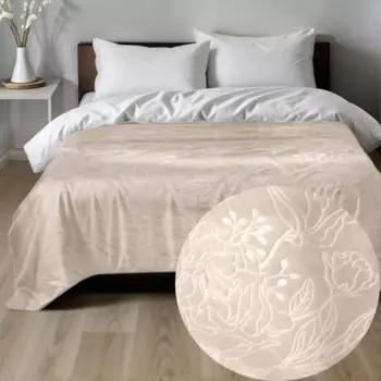 Покрывало Bouquet 240x260 см велсофт цвет кремовый