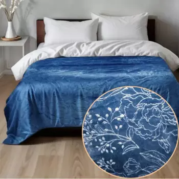 Покрывало Bouquet 240x260 см велсофт цвет темно-синий