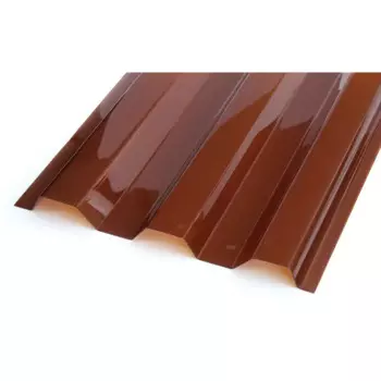 Поликарбонат монолитный профилированный С21 0.8 мм 2x1.051 м Novattro терракот