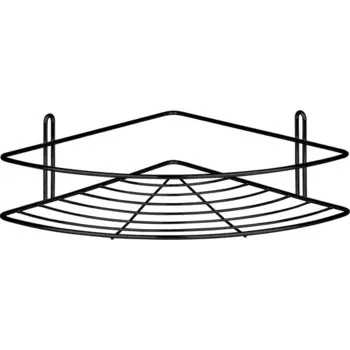 Полка для душа ЧМЗ Практик угловая 1 ярус цвет черный матовый