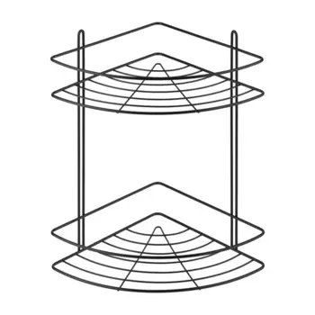 Полка для душа ЧМЗ Практик угловая 2 яруса цвет черный матовый
