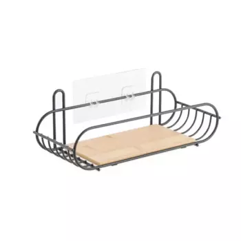 Полка для душа Lemer Neris 1 ярус цвет дерево/черный