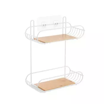 Полка для душа Lemer Neris 2 яруса цвет дерево/белый