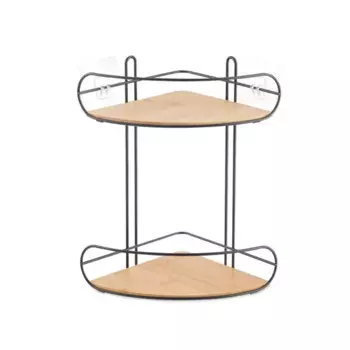 Полка для душа Lemer Nice угловая 2 яруса цвет дерево/черный