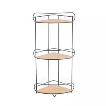 Полка для душа Lemer Nice угловая 3 яруса цвет дерево/черный