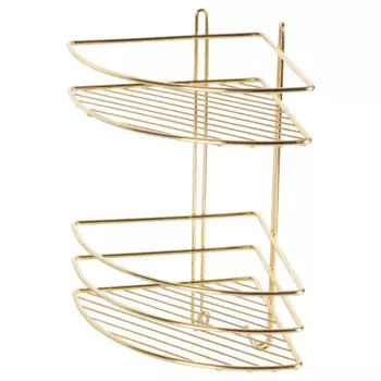 Полка для душа ProfFero С27460 угловая 2 яруса цвет золотой