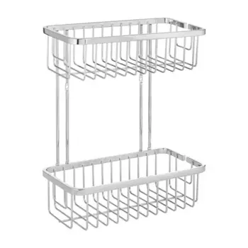 Полка для ванной ЧМЗ Монолитик 505-002-01 угловая двухъярусная 13.1x31.3x25 см цвет хром