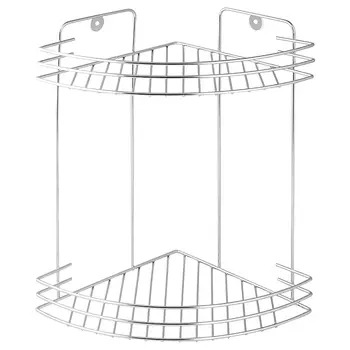 Полка для ванной комнаты Аквалиния двухъярусная угловая металл