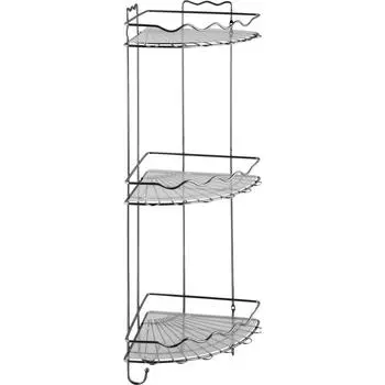 Полка для душа Swensa Волна угловая 3 яруса цвет хром