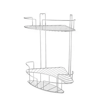 Полка для ванной Lemer Theatre двухъярусная угловая 22x22x40.5 см, металл, цвет хром