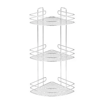 Полка для ванной ЧМЗ 501-006-12 угловая трехъярусная цвет хром