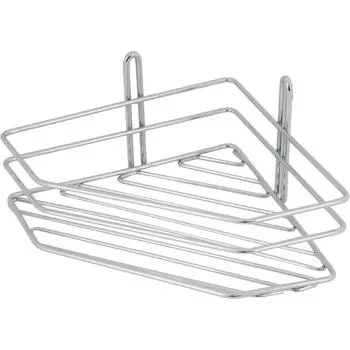 Полка для ванной комнаты угловая 19x19x10 см цвет хром