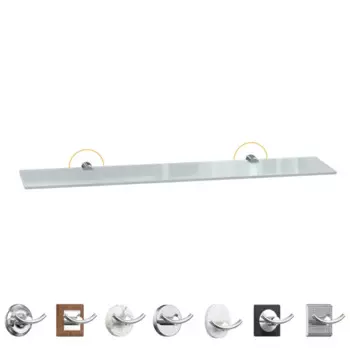 Полка для ванной прямоугольная Lemer You-Design на винтах сталь/стекло цвет хром/матовое стекло