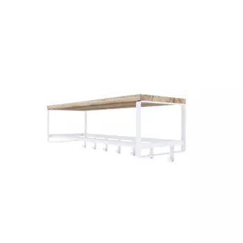 Полка настенная Otto с крючками и штангой 65x21x25 см цвет белый