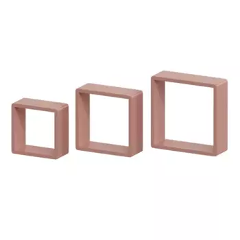 Полка настенная Spaceo 20x20 см/24x24 см/28x28 см МДФ цвет розовый 3 шт
