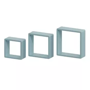 Полка настенная Spaceo 20x20 см/24x24 см/28x28 см МДФ цвет синий 3 шт