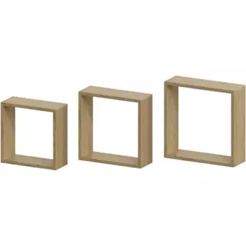 Полка настенная Spaceo 24x24 см/27x27 см/30x30 см МДФ цвет натуральный дуб 3 шт