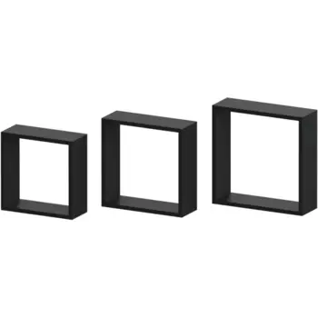 Полка настенная Spaceo 24x24 см/27x27 см/30x30 см МДФ цвет чёрный 3 шт