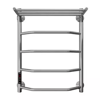 Полотенцесушитель электрический Арго Флоран Гранд 400x600 мм 130 Вт с полкой лесенка цвет хром