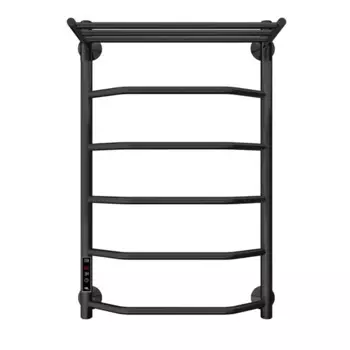 Полотенцесушитель электрический Арго Флоран Гранд 500x700 мм 185 Вт с полкой лесенка цвет черный