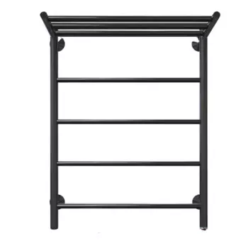 Полотенцесушитель электрический Арго Орион 500x600 мм 90 Вт с полкой лесенка цвет черный