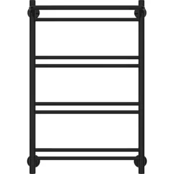 Полотенцесушитель водяной с полкой Сунержа ВПС-51П 80x50 мм нержавеющая сталь c полимерным покрытием 3/4" цвет чёрный