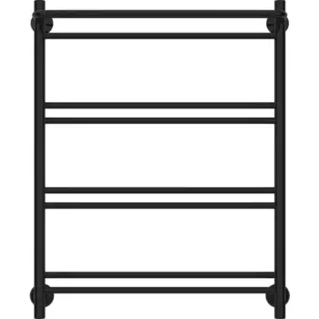 Полотенцесушитель водяной с полкой Сунержа ВПС-51П 80x60 мм нержавеющая сталь 3/4" цвет чёрный с полимерным покрытием