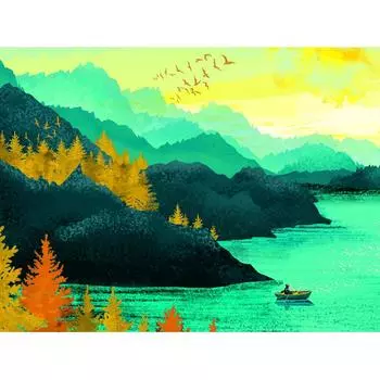 Постер «Бирюзовые горы» 30x40 см