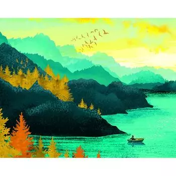 Постер «Бирюзовые горы» 39x49 см