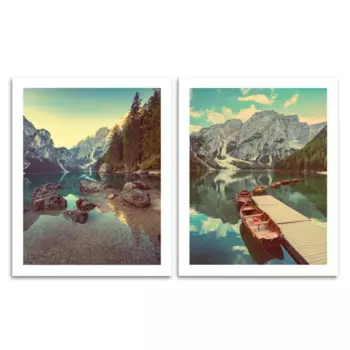 Постер Горное озеро 40x50 см 2 шт.