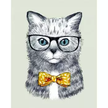 Постер «Кот в очках» 39x49 мм
