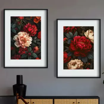 Постер Пионы 30x40 см 2 шт.