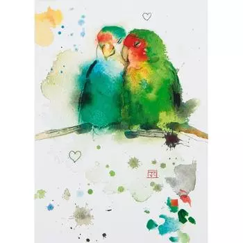 Постер «Попугаи акварель» 21x29.7 см