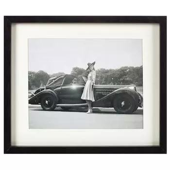 Постер в раме 33х40 см «Девушка и автомобиль»