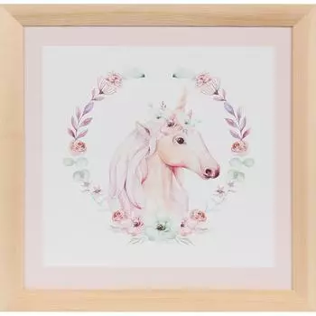 Постер в раме 40х40 см «Единорог»
