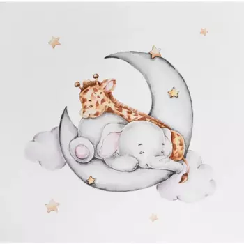 Постер Жираф и слоник 30x30 см