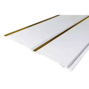 Потолочная панель ПВХ белый/золотой 3000x200x8 мм (5 шт.)