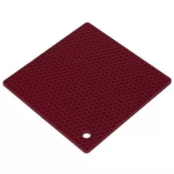 Прихватка/подставка под горячее 17x17x0.5 см силикон цвет пунш